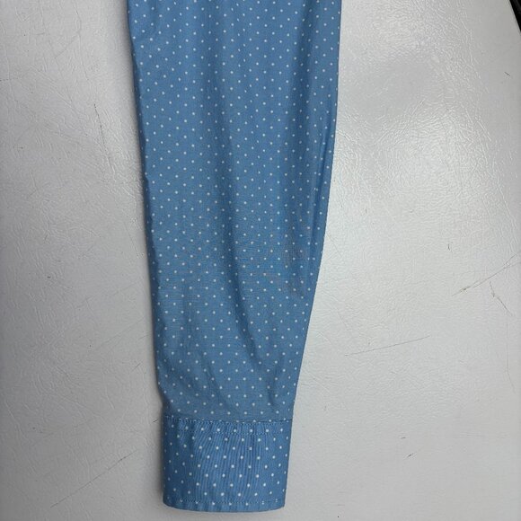 L.L. Bean Ladies Size Medium Regular Blue w/ White Polka Dots Shirt - Picture 7 of 10
